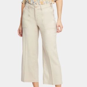NYDJ Cream Wide-Leg Crop Pants | Stretch Linen | Lift Tuck® | Flattering Fit